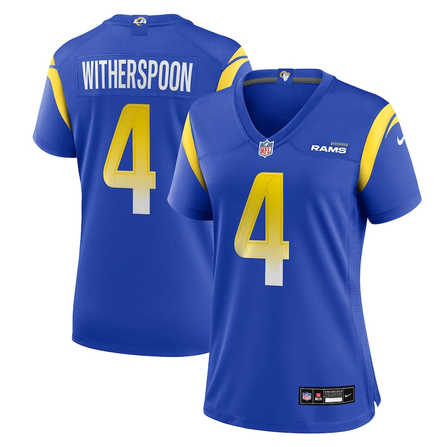 Ahkello Witherspoon 4 Los Angeles Rams Team Game Royal NFL Jersey Women's