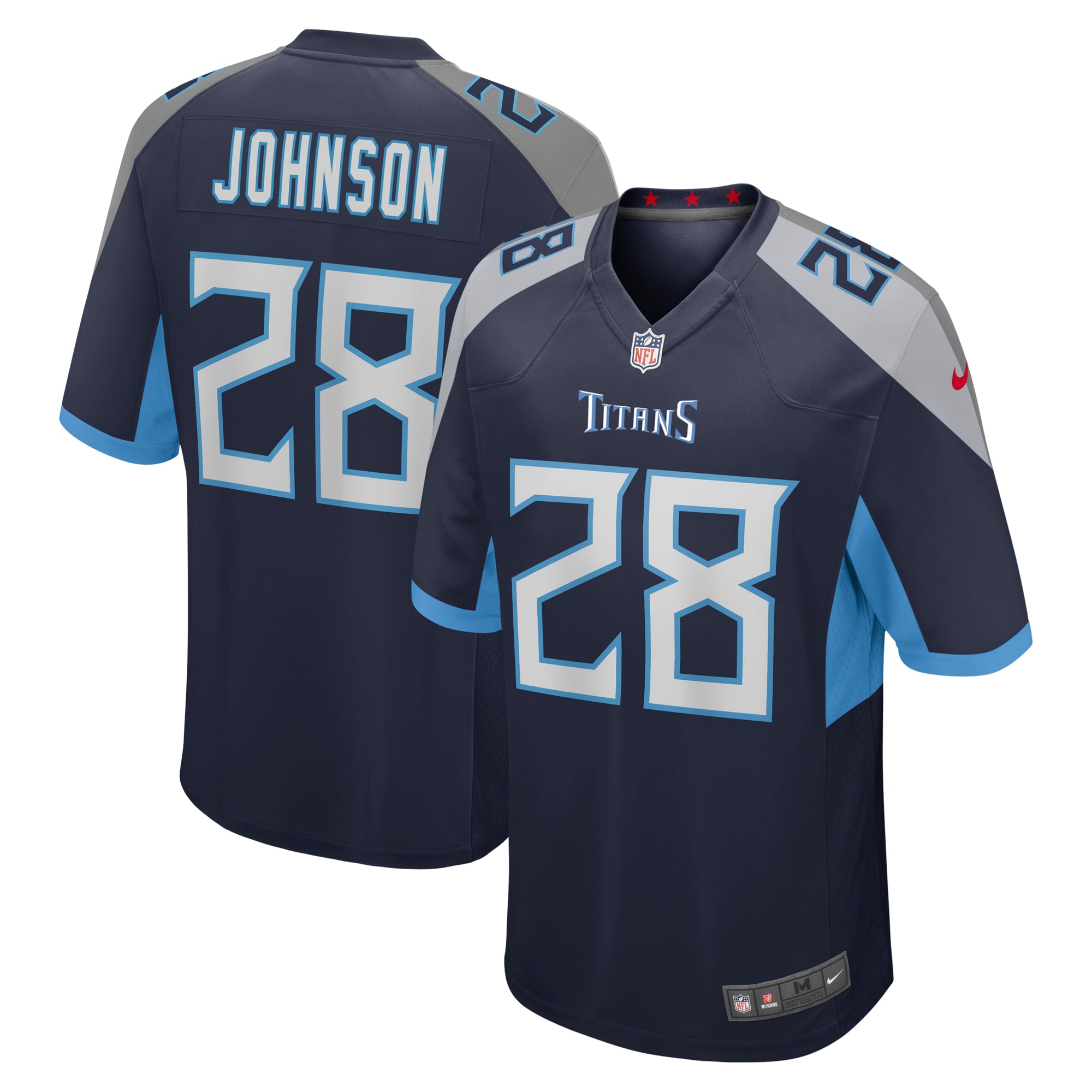 Tennessee Titans Chris Johnson Navy Retired Player Game NFL Jersey Men's