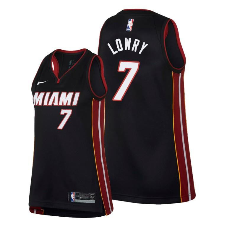 Miami Heat 7 Kyle Lowry Icon Edition Black NBA Jersey Women's
