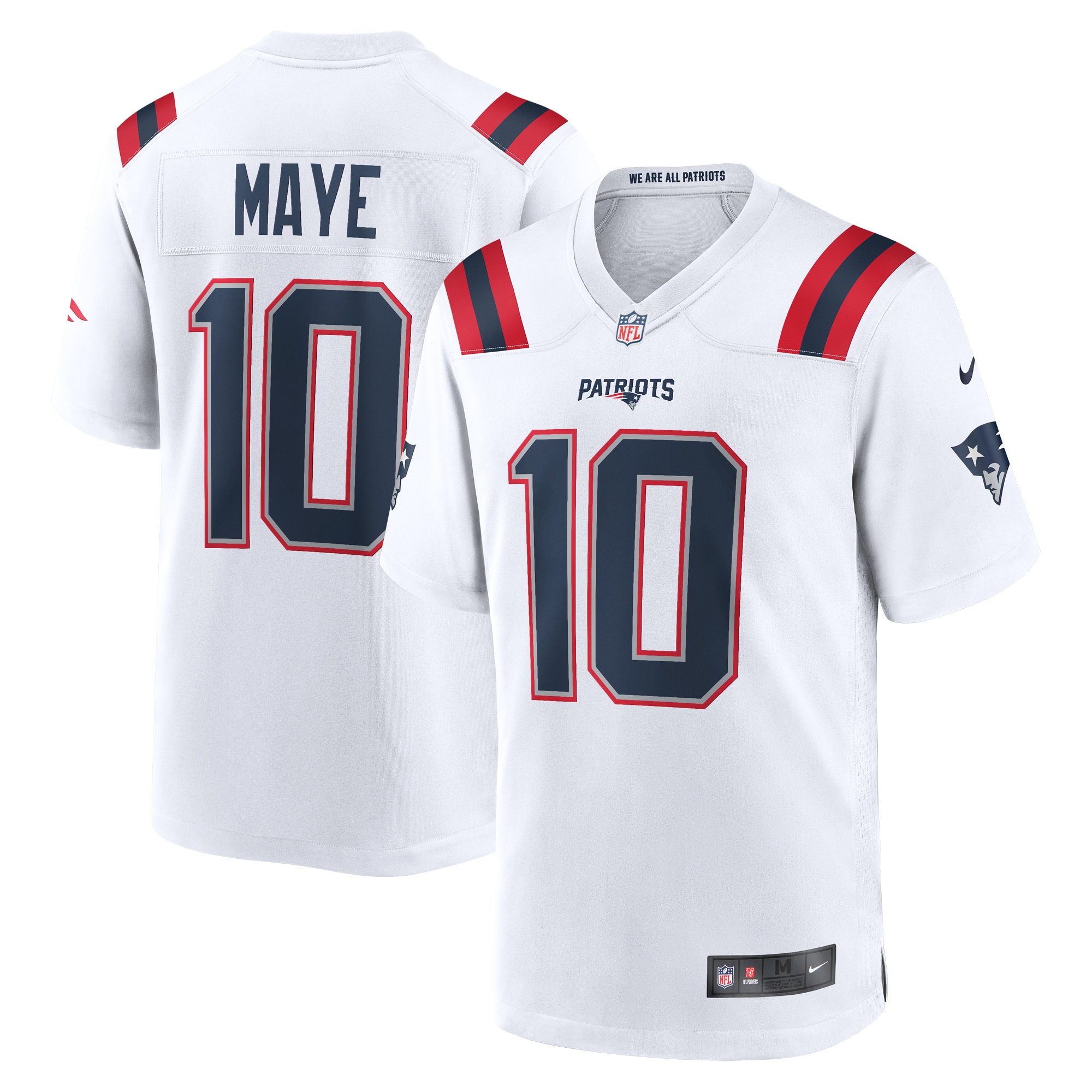 New England Patriots Drake Maye White Player Game NFL Jersey Men's
