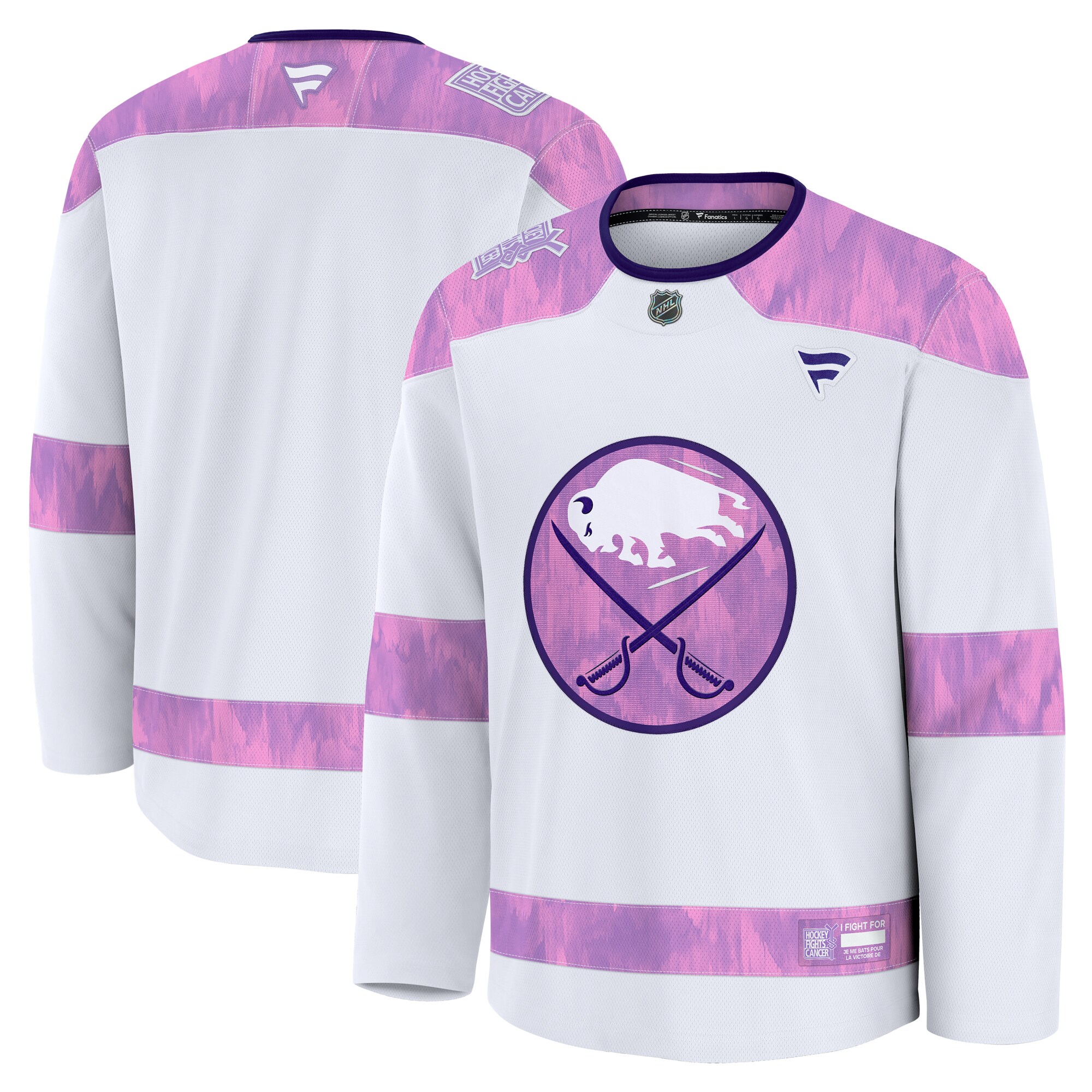 Buffalo Sabres White 2024 Fights Cancer Practice NHL Jersey Men's