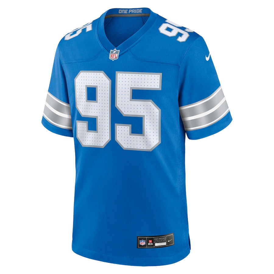 Mathieu Betts 95 Detroit Lions Game Blue NFL Jersey Men's