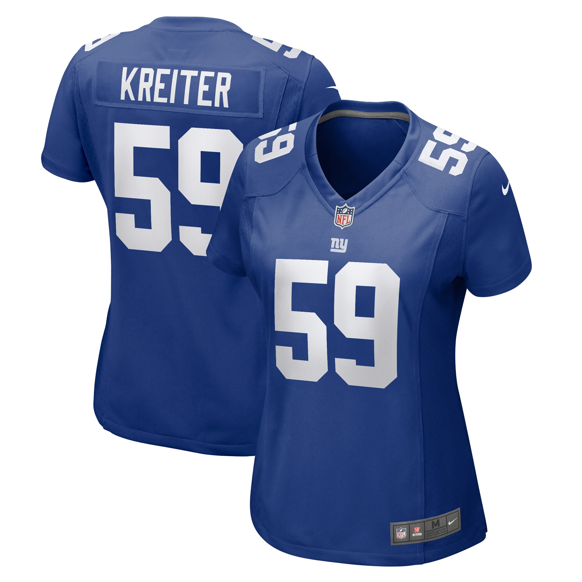 New York Giants Casey Kreiter Royal Team Game NFL Jersey Women's