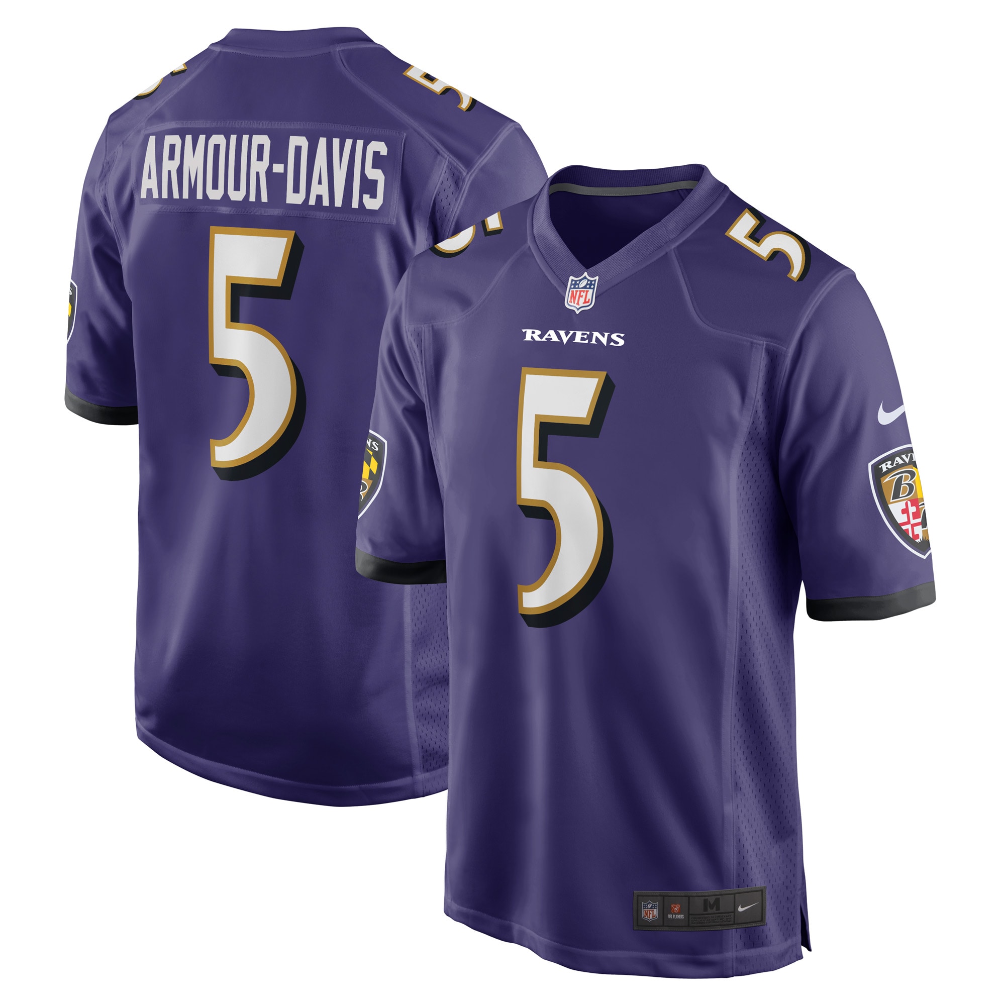 Baltimore Ravens Jalyn Armour-Davis Purple Game Player NFL Jersey Men's