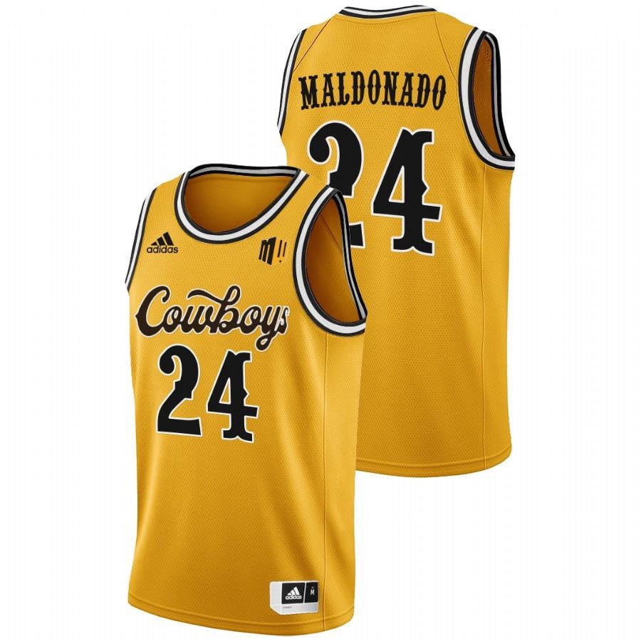 Wyoming Cowboys 24 Hunter Maldonado 2022 Gold College NCAA Jersey Men's