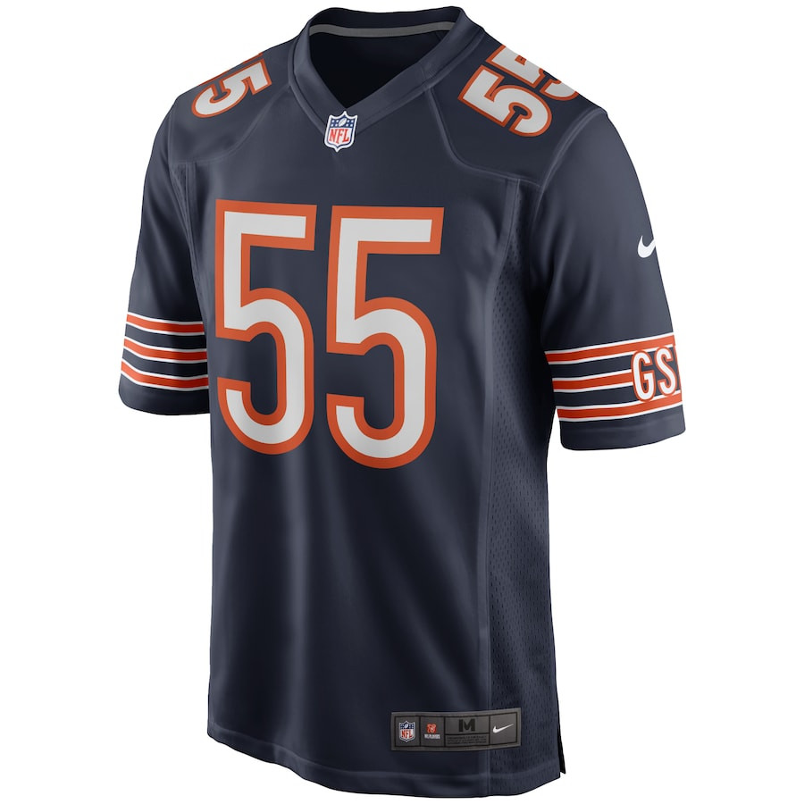 Lance Briggs 55 Chicago Bears Game Retired Navy NFL Jersey Men's