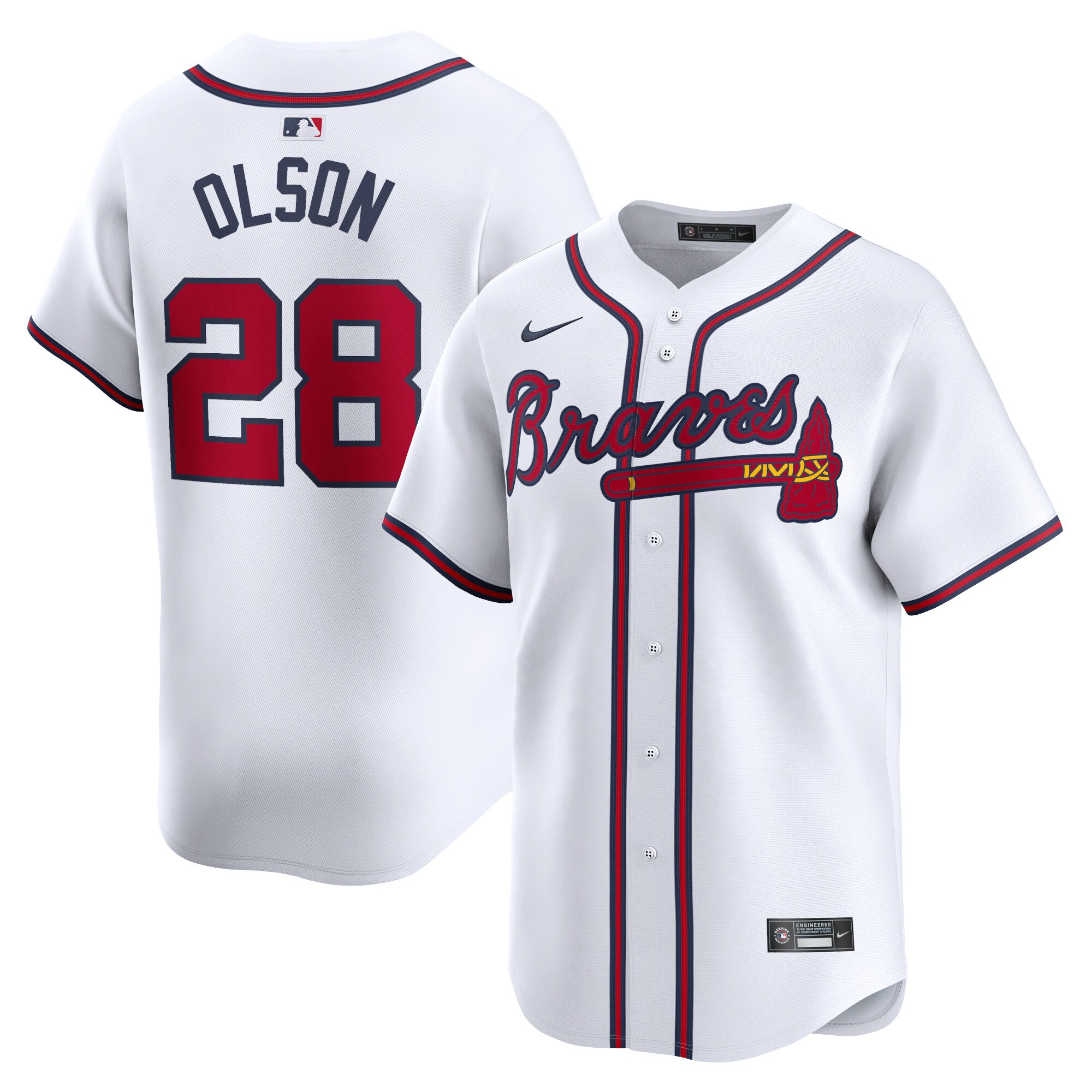 Atlanta Braves Matt Olson White Home Limited Player MLB Jersey Men's