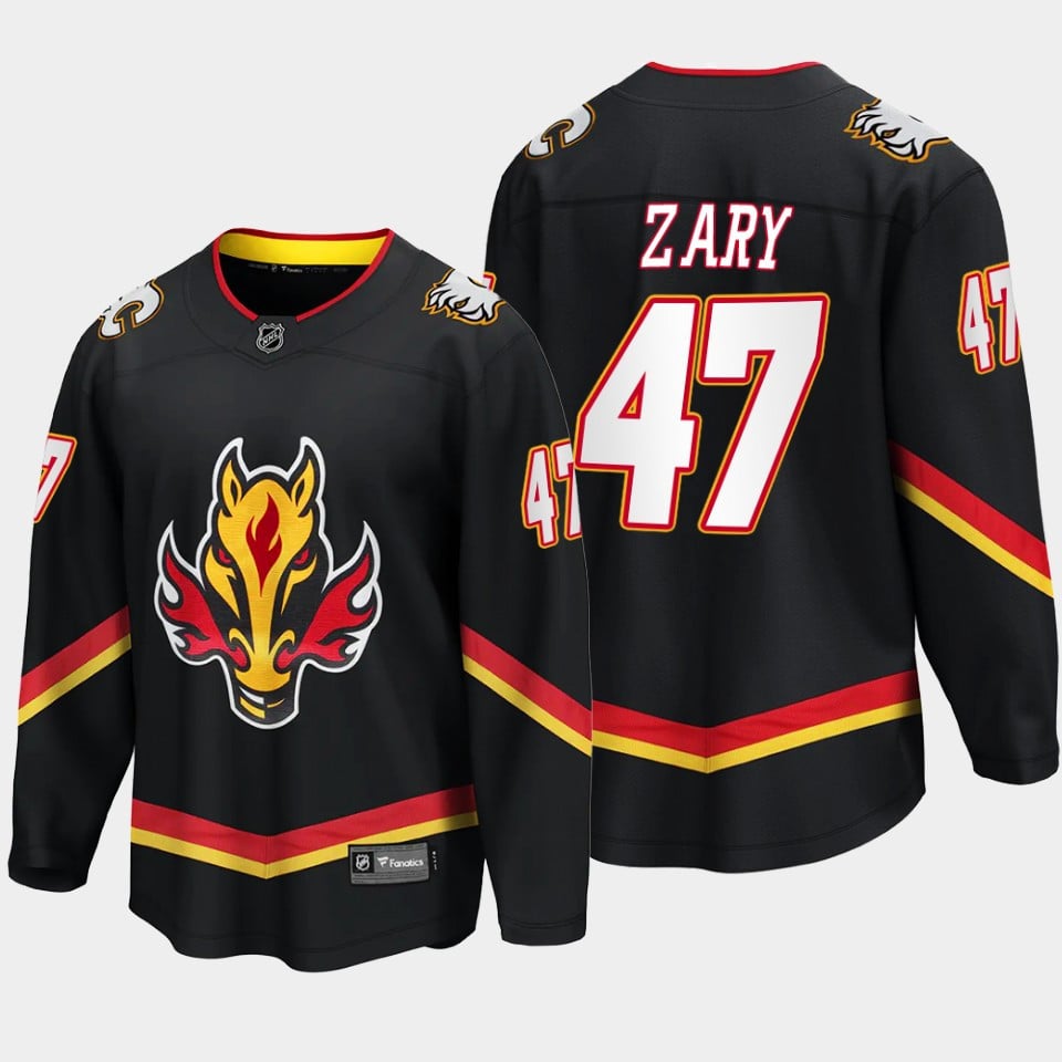 Calgary Flames Connor Zary 47 Alternate Black Breakaway Player NHL Jersey Men's