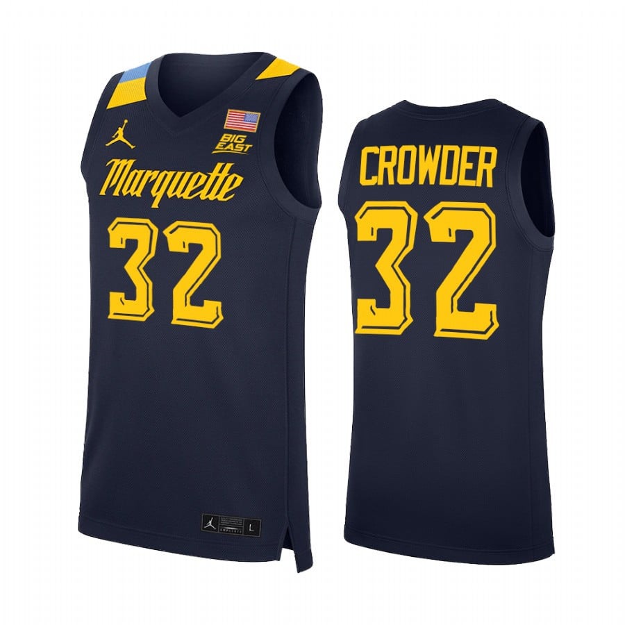 Marquette Golden Eagles Jae Crowder 32 College Blue Uniform NCAA Jersey Men's