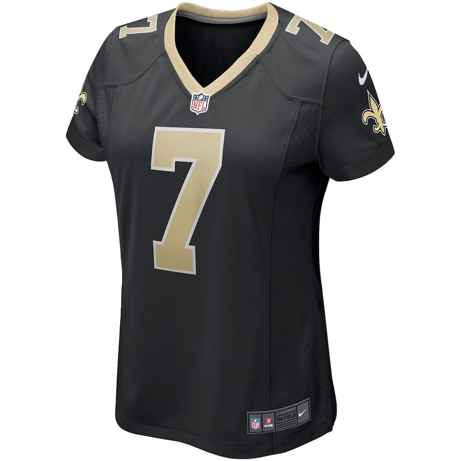 Morten Andersen 7 New Orleans Saints Game Retired Black NFL Jersey Women's
