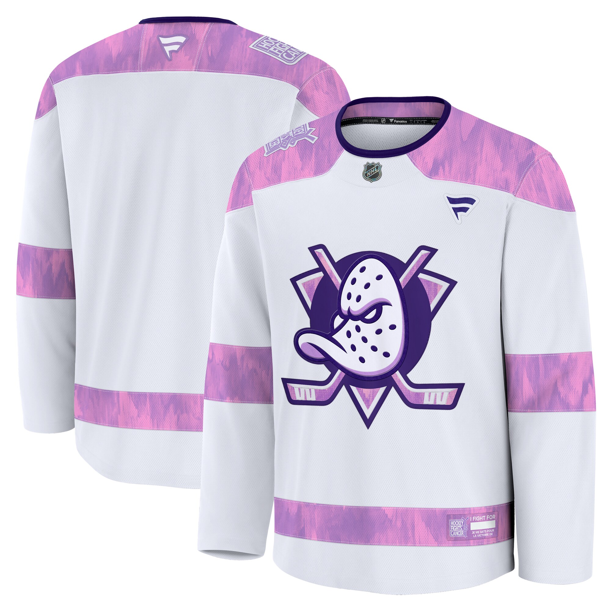 Anaheim Ducks White 2024 Fights Cancer Practice NHL Jersey Men's