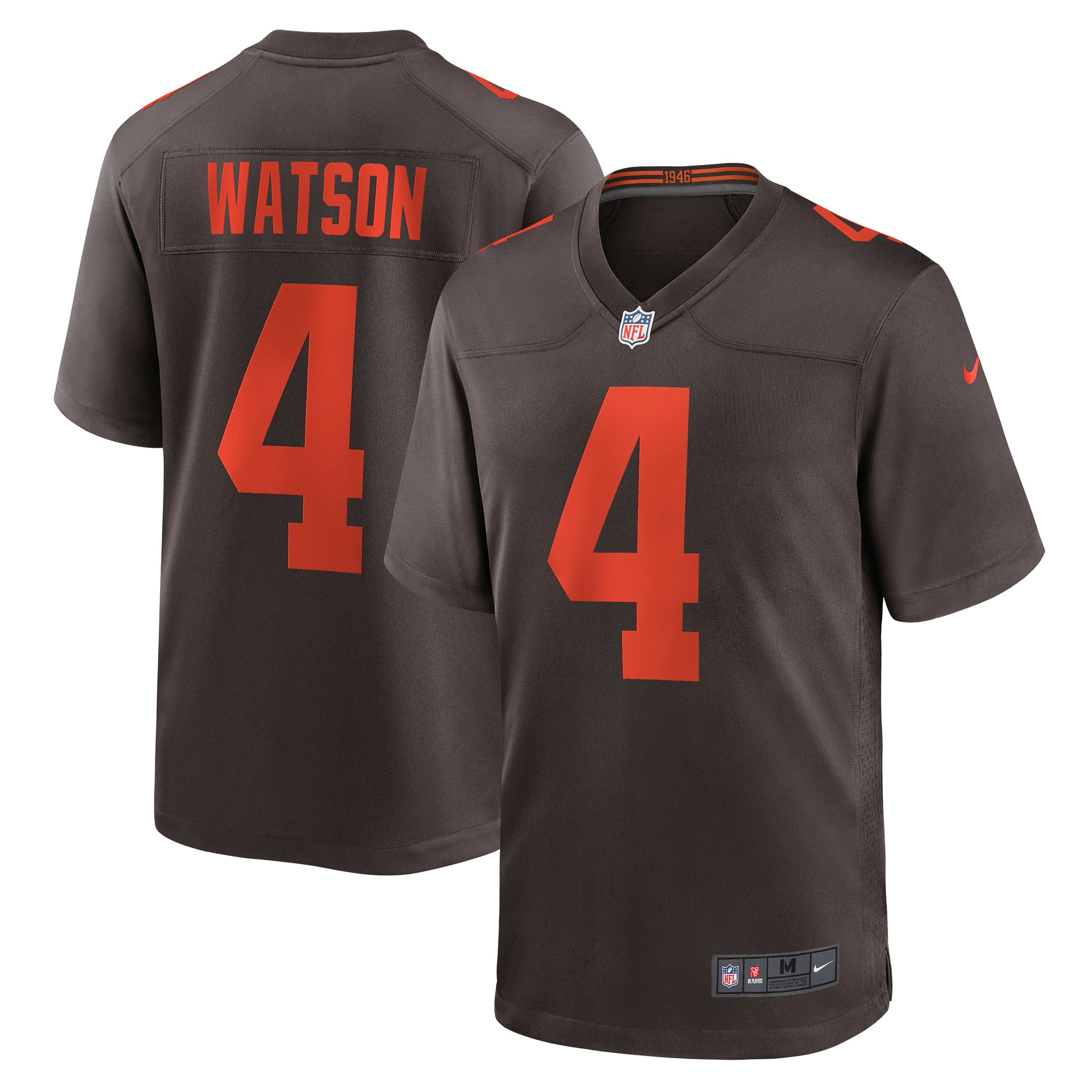 Cleveland Browns Deshaun Watson Brown Alternate Game NFL Jersey Men's