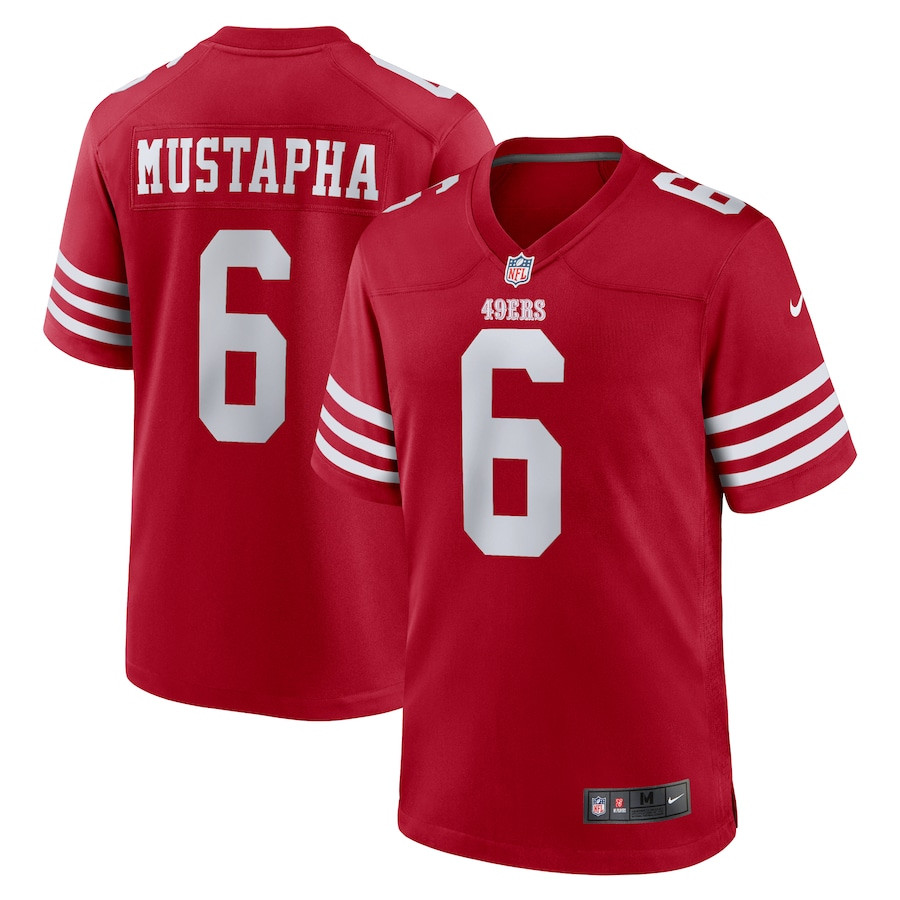 Malik Mustapha 6 San Francisco 49ers Game Scarlet NFL Jersey Men's