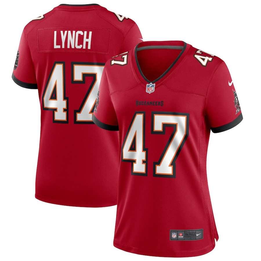 John Lynch 47 Tampa Bay Buccaneers Game Retired Red NFL Jersey Women's