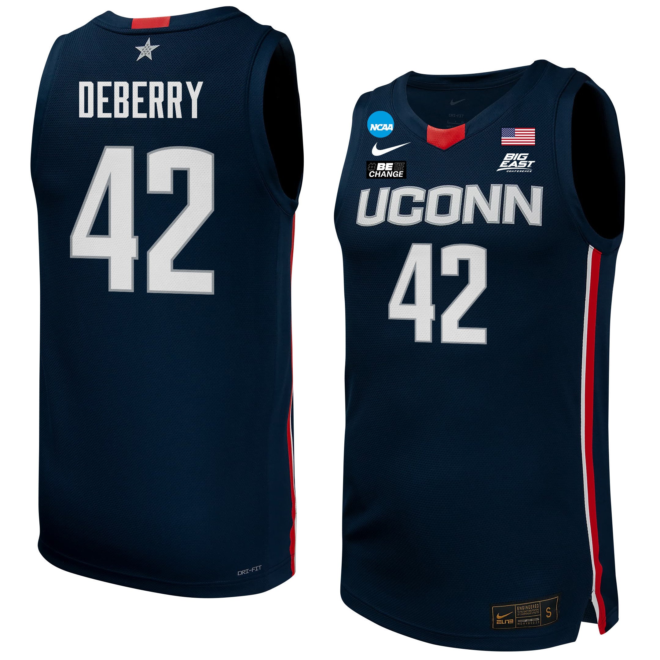 Amari DeBerry 42 UConn Huskies 2024 Navy Unisex NCAA Jersey Unisex