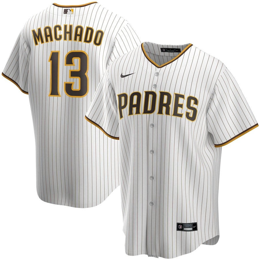 Manny Machado 13 San Diego Padres Alternate Player White MLB Jersey Men's