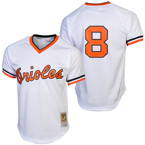 Baltimore Orioles Cal Ripken Jr. Mitchell Ness White 1985 Cooperstown Collection Batting Practice MLB Jersey Men's
