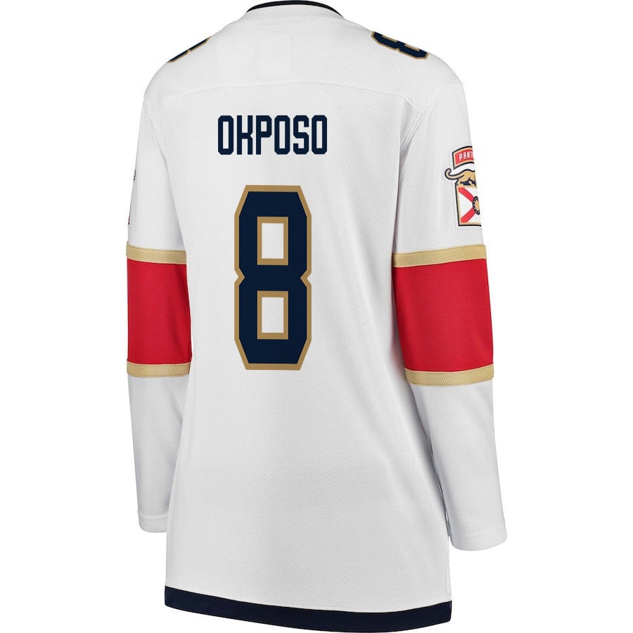 Kyle Okposo 8 Florida Panthers 2024 STANLEY CUP Final Away Breakaway White NHL Jersey Women's