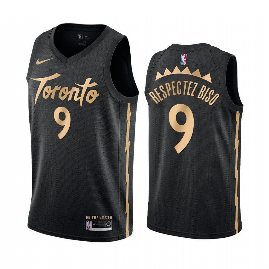 Serge Ibaka Respectez Biso Raptors City NBA Jersey Men's