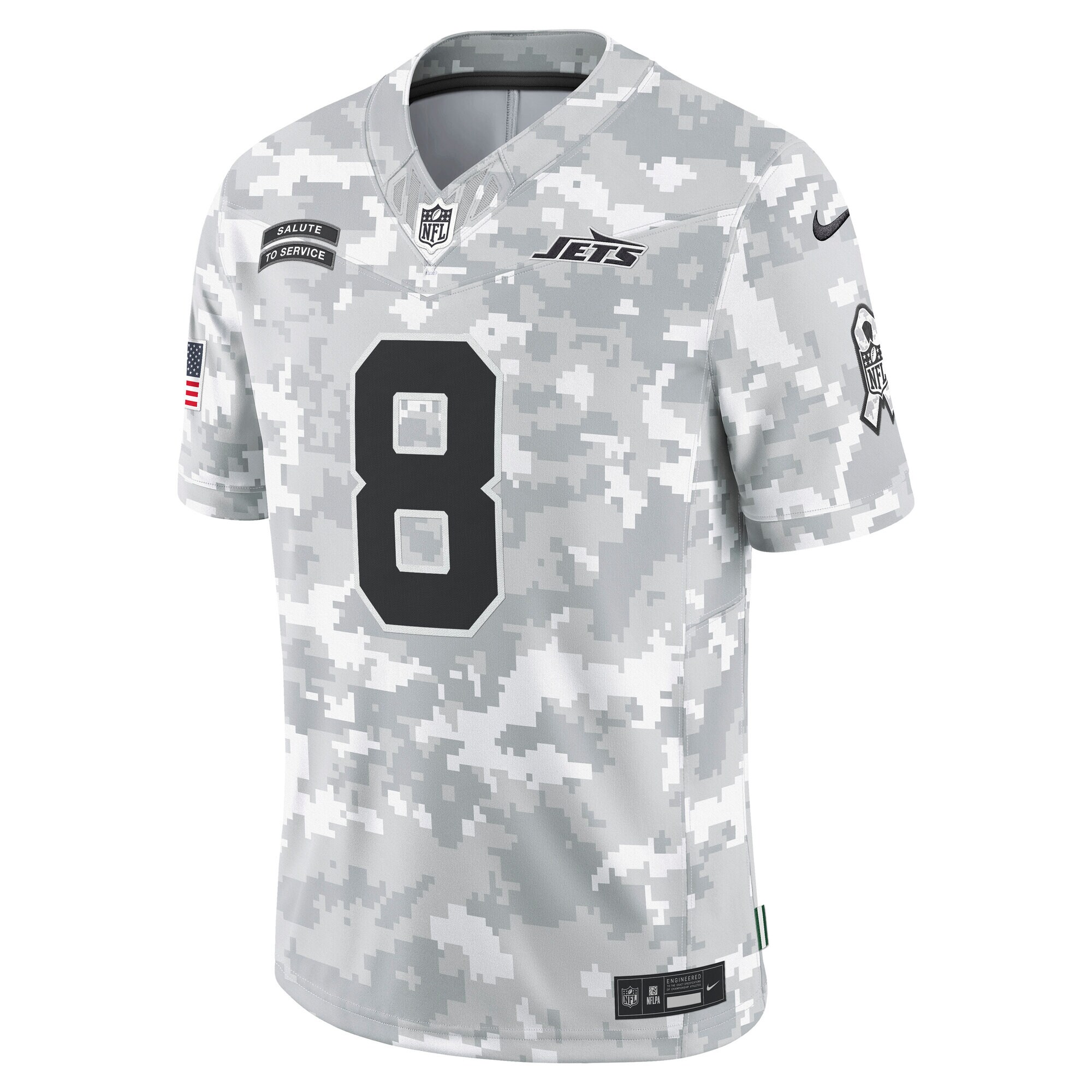 New York Jets Aaron Rodgers Arctic Camo 2024 Salute to Service Limited NFL Jersey Men's