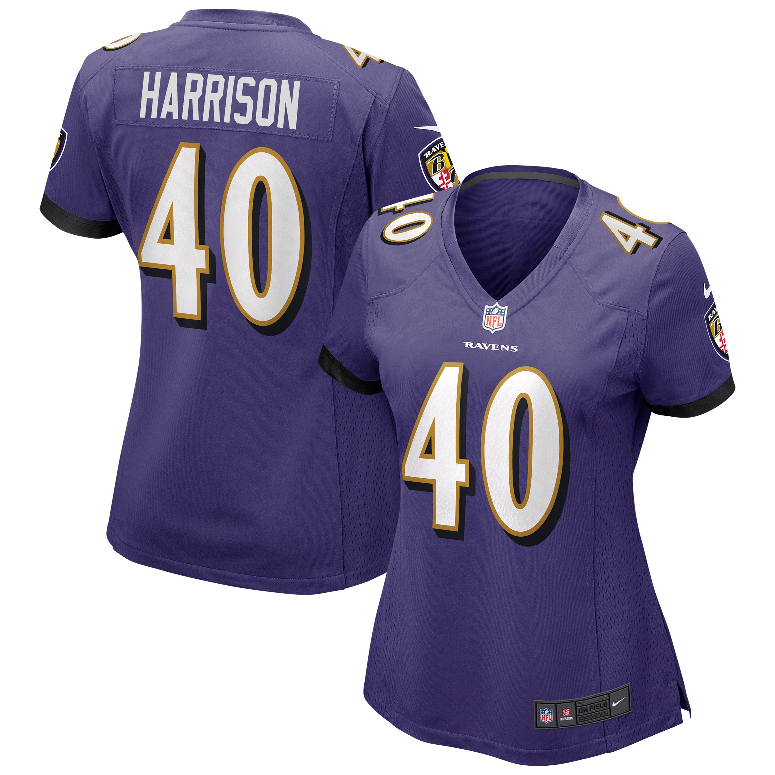 Baltimore Ravens Malik Harrison Purple Game NFL Jersey Women's