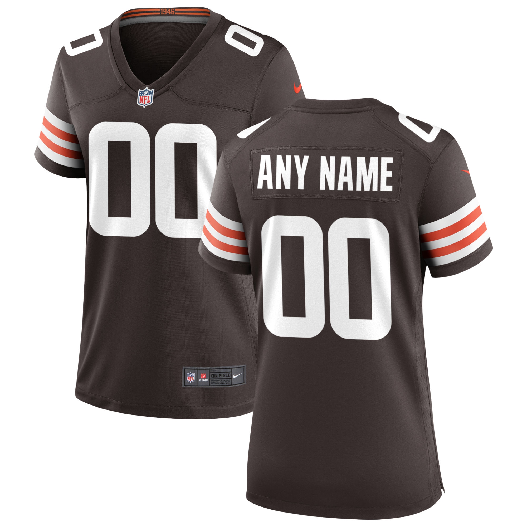 Cleveland Browns Brown Custom Game NFL Jersey Women's