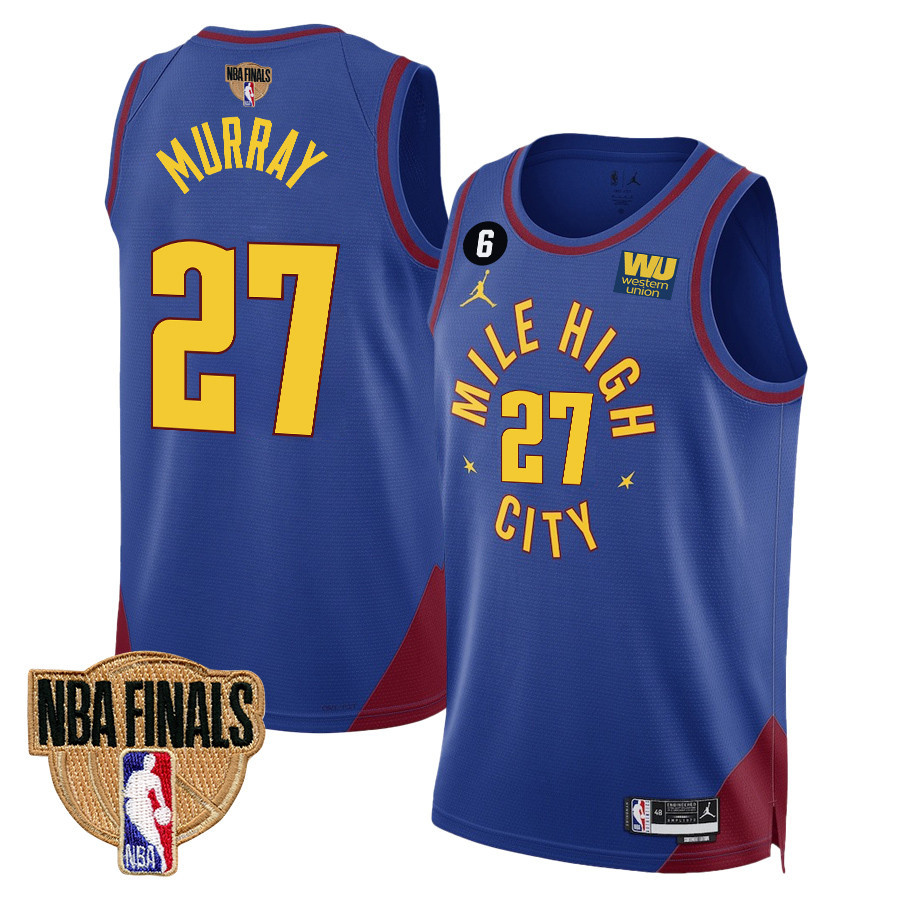 Jamal Murray 27 Denver Nuggets Final Champions 2023 Swingman Blue NBA Jersey Men's