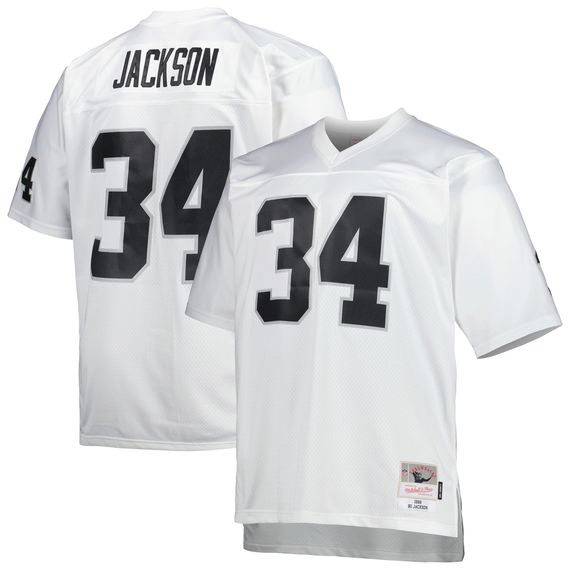 Las Vegas Raiders Bo Jackson Mitchell Ness White Big Tall 1988 Retired Player NFL Jersey Men's
