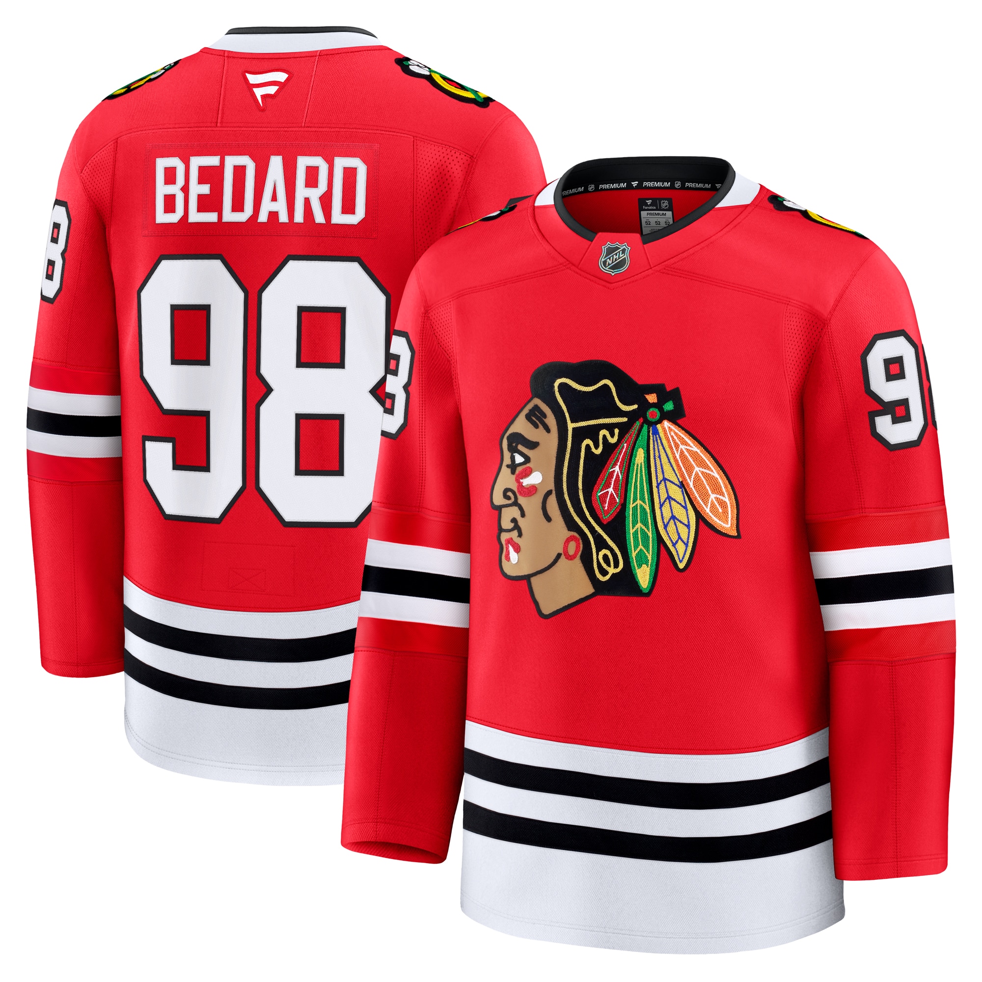 Chicago Blackhawks Connor Bedard Red Home Premium NHL Jersey Men's