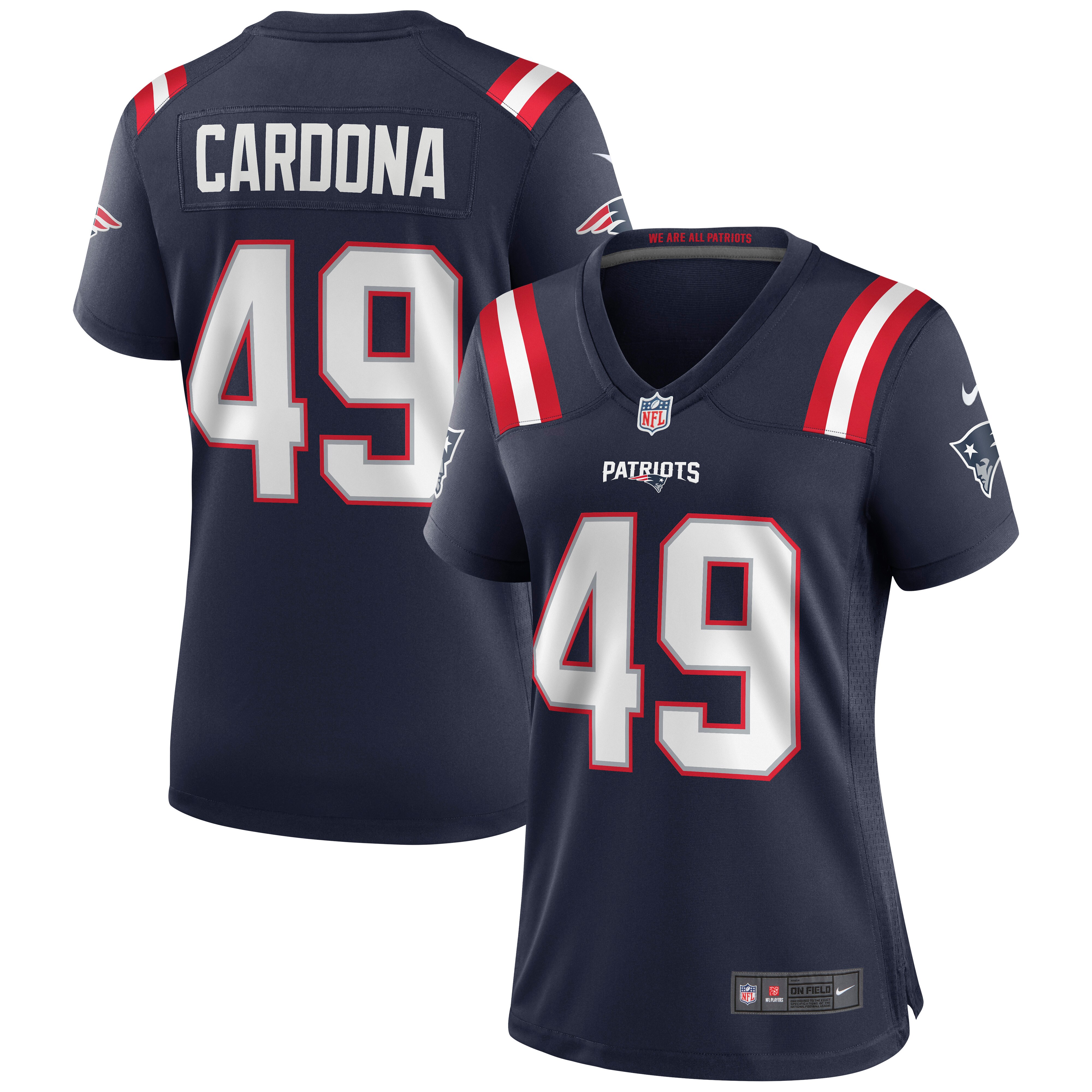 New England Patriots Joe Cardona Navy Game NFL Jersey Women's