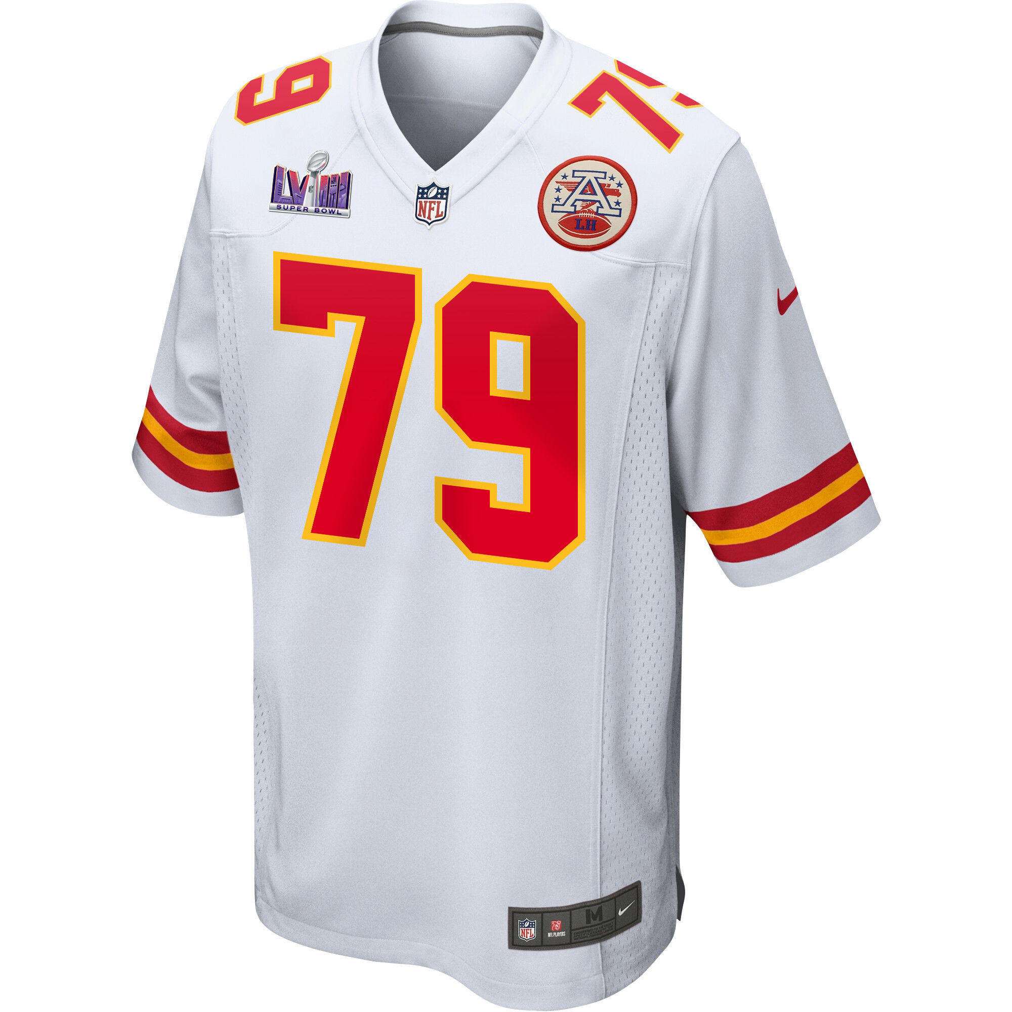 Donovan Smith 79 Kansas City Chiefs Super Bowl LVIII Patch Game White NFL Jersey Men's