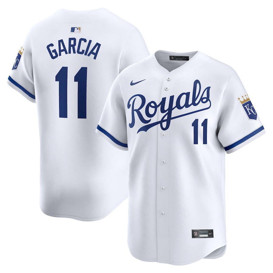 Maikel Garcia 11 Kansas City Royals Home Limited Player White MLB Jersey Men's