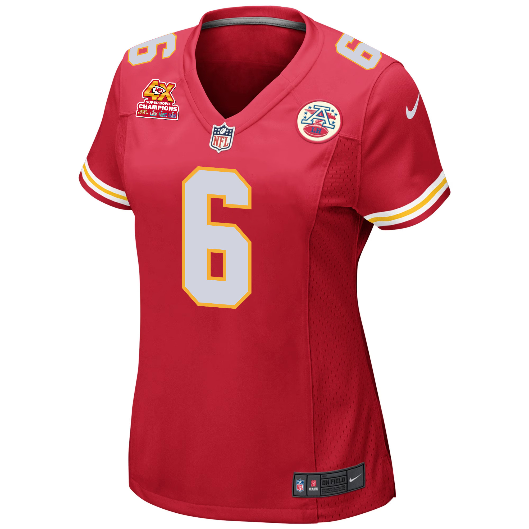 Bryan Cook 6 Kansas City Chiefs Super Bowl LVIII Champions 4X Game Red NFL Jersey Women's