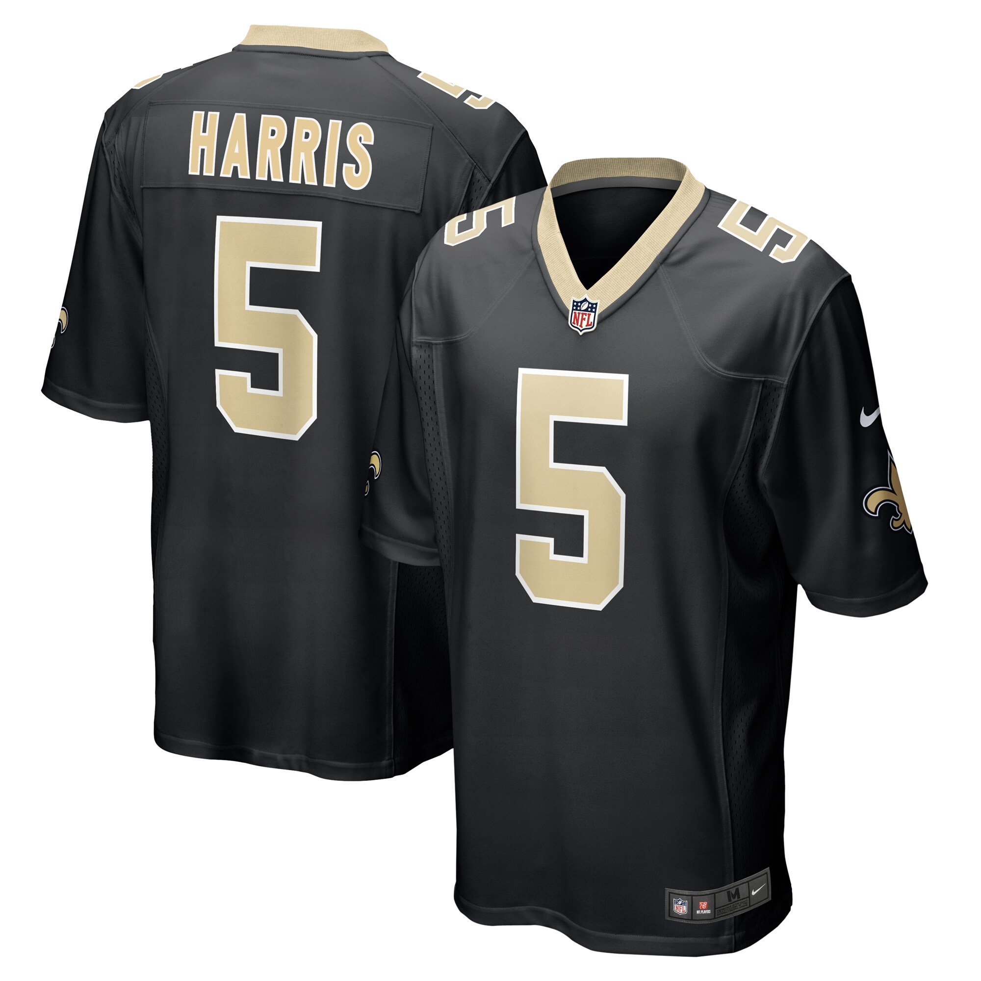 New Orleans Saints Will Harris Black Game NFL Jersey Men's