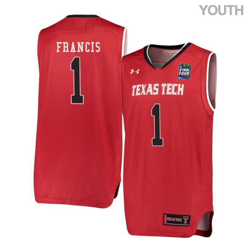 Under Armour 1 Brandone Francis Red Texas Tech Red Raiders NCAA Jersey Youth
