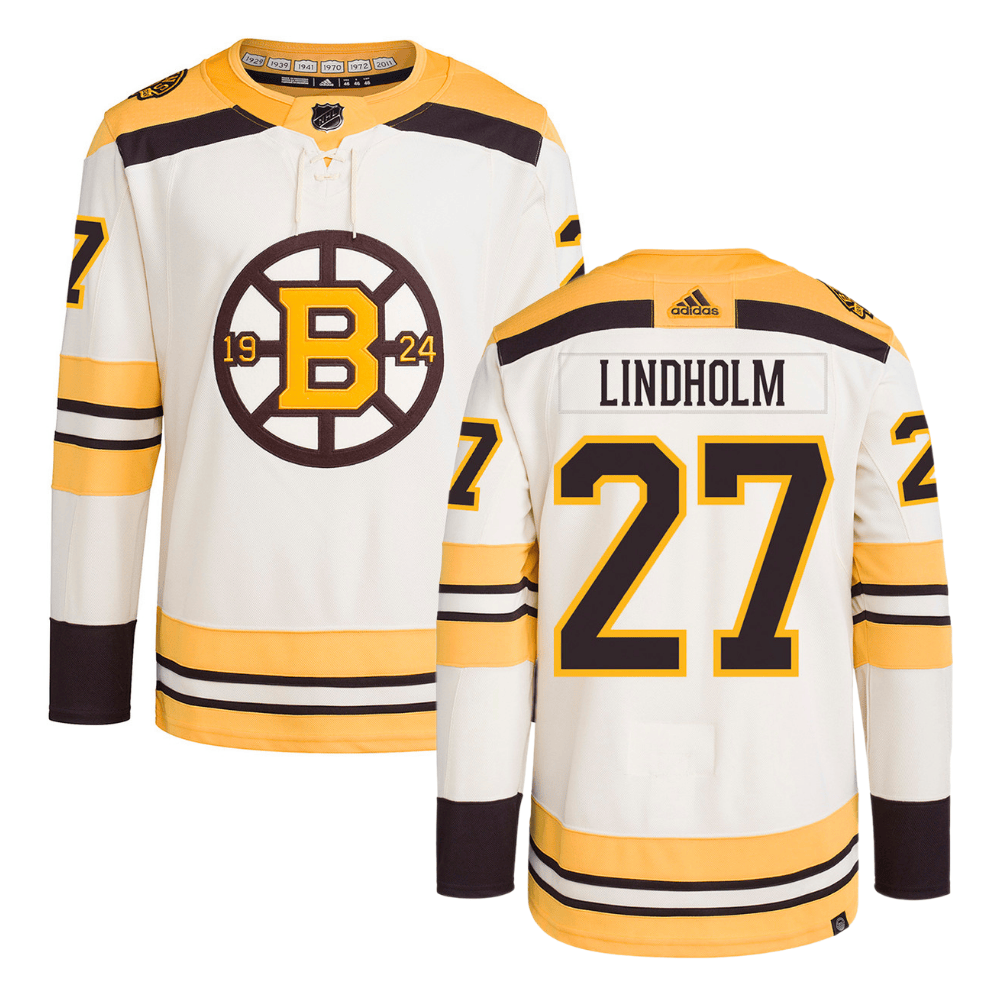 Hampus Lindholm 27 Boston Bruins 100th Anniversary Primegreen Third Cream NHL Jersey Men's