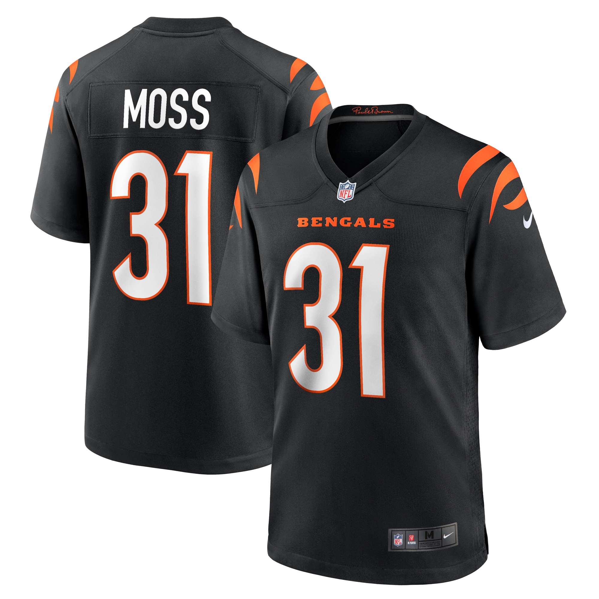 Cincinnati Bengals Zack Moss Black Game NFL Jersey Men's