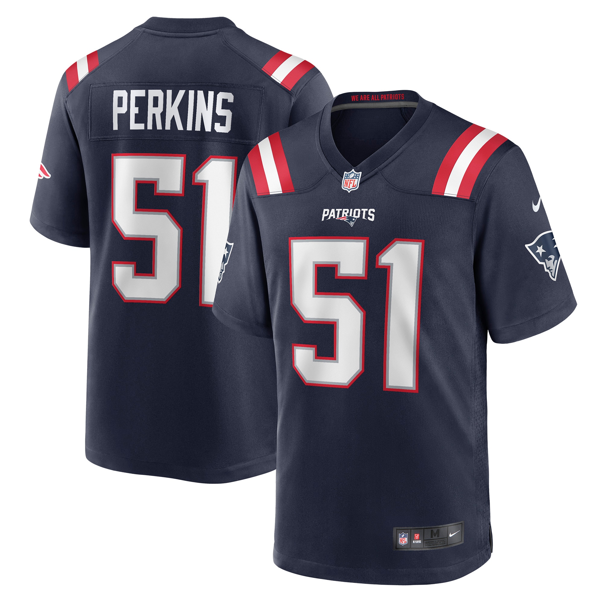 New England Patriots Ronnie Perkins Navy Game NFL Jersey Men's