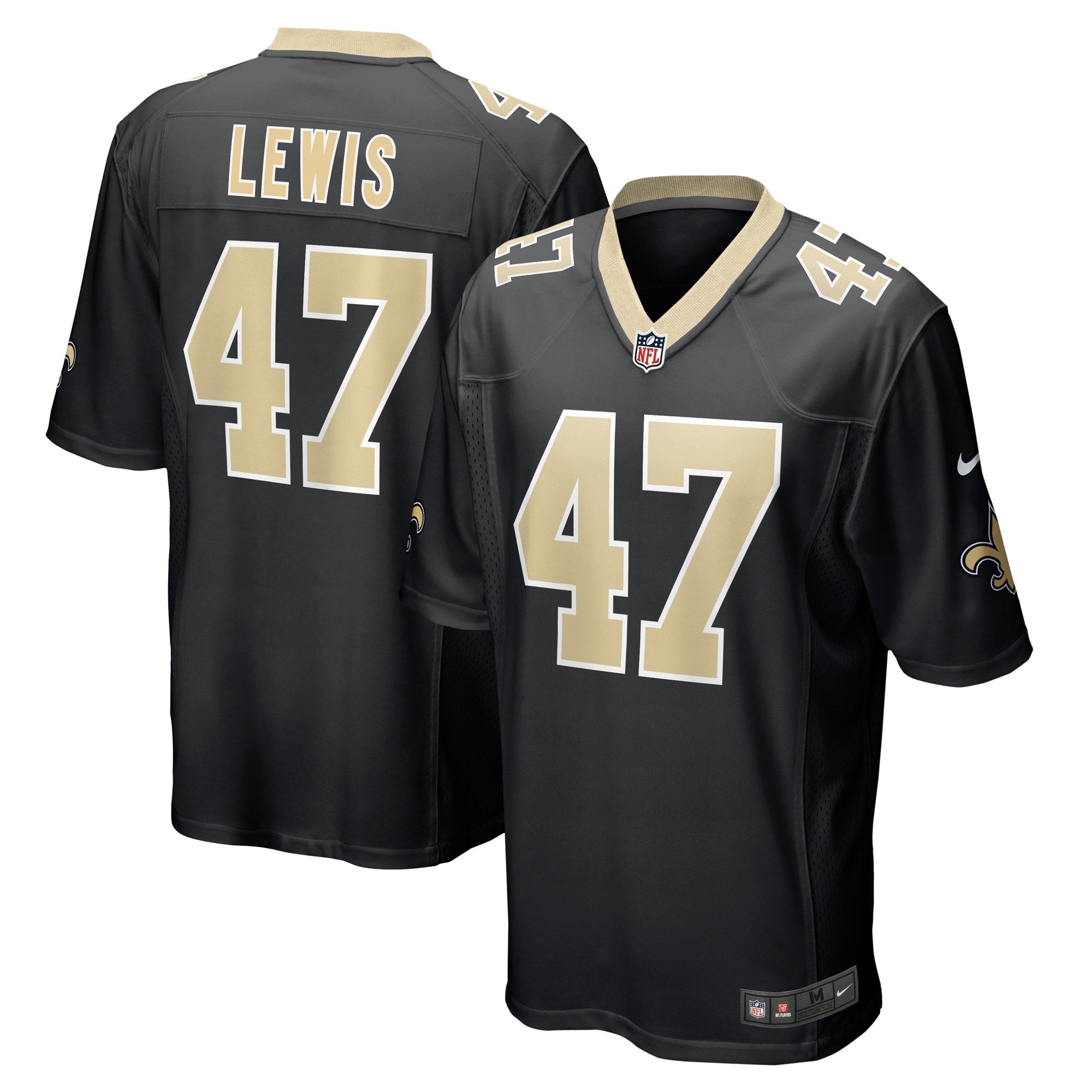 New Orleans Saints Terrell Lewis Black Game NFL Jersey Men's