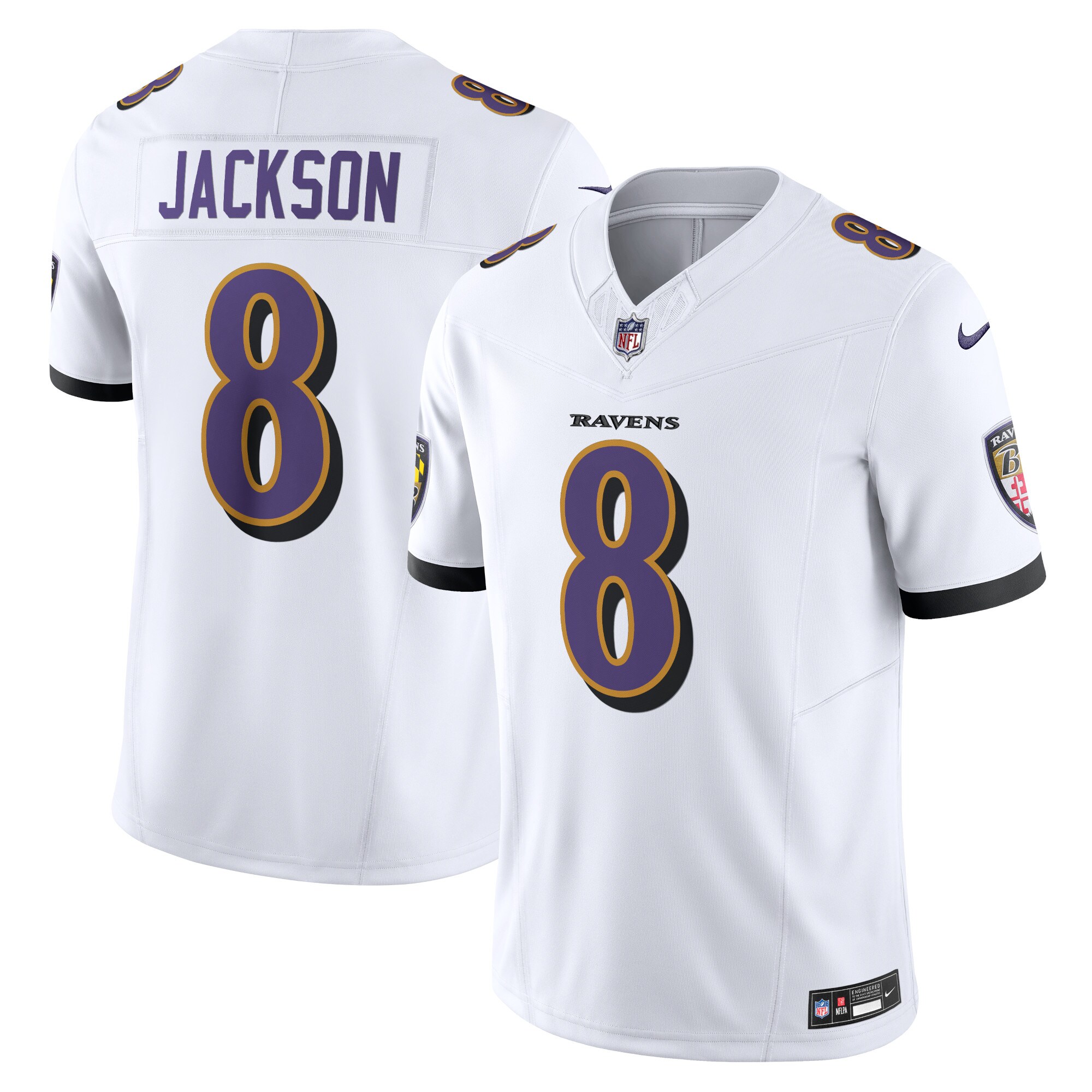 Baltimore Ravens Lamar Jackson White Vapor F.U.S.E. Limited NFL Jersey Men's
