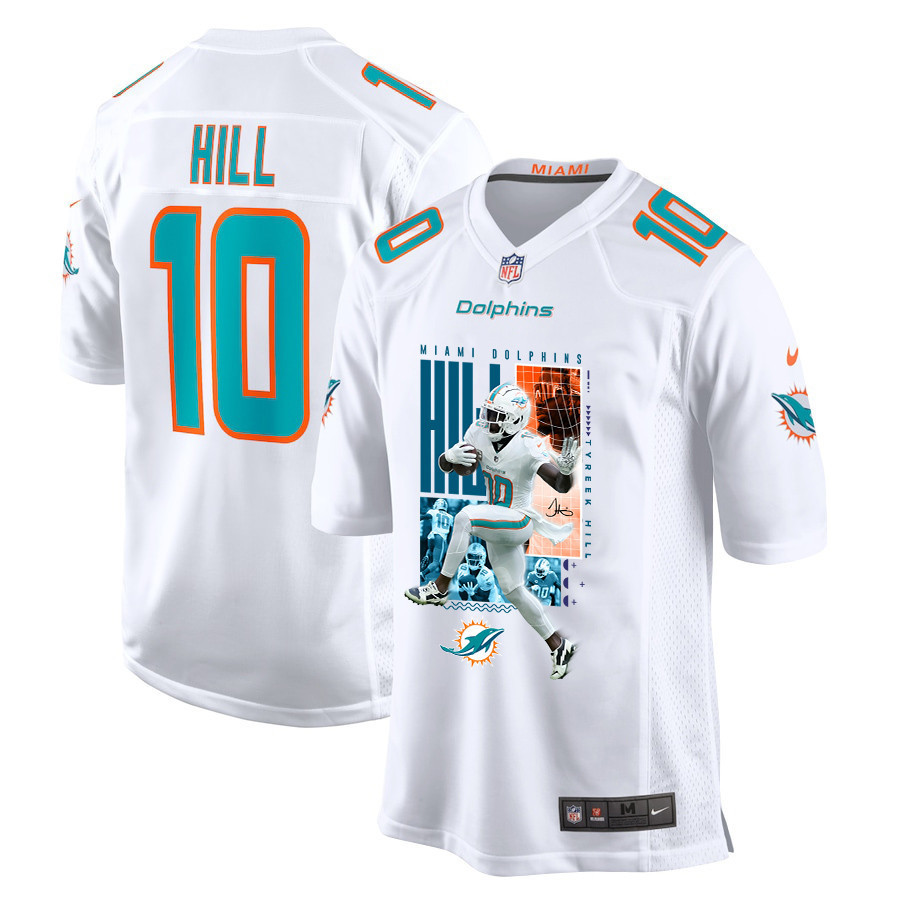 Tyreek Hill 10 Miami Dolphins The Cheetah Game White NFL Jersey Men's
