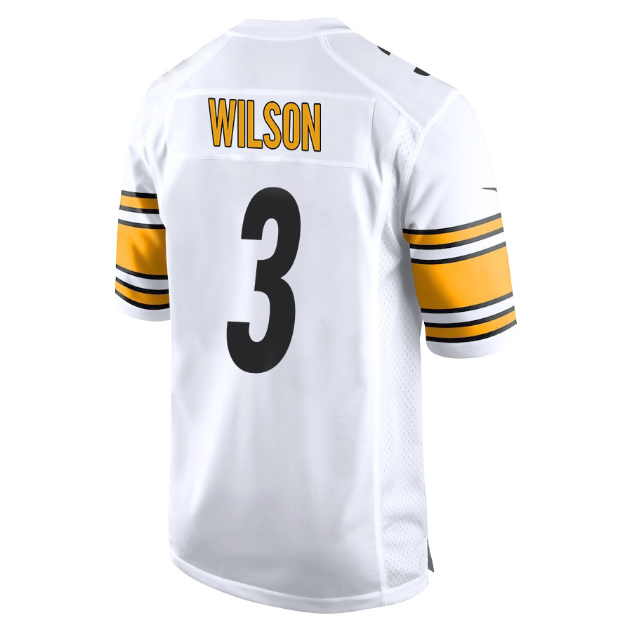 Russell Wilson 3 Pittsburgh Steelers Game White NFL Jersey Men's