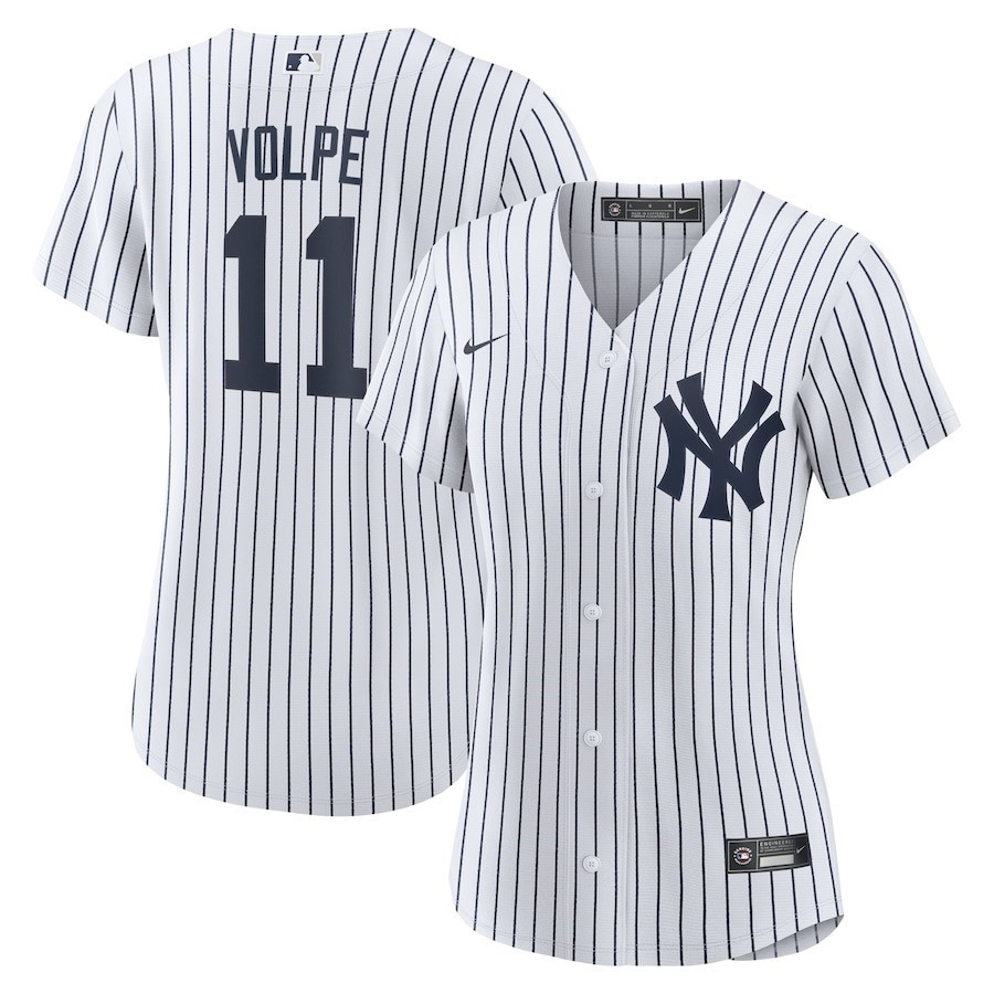 Anthony Volpe 11 New York Yankees Home Player White MLB Jersey Women's