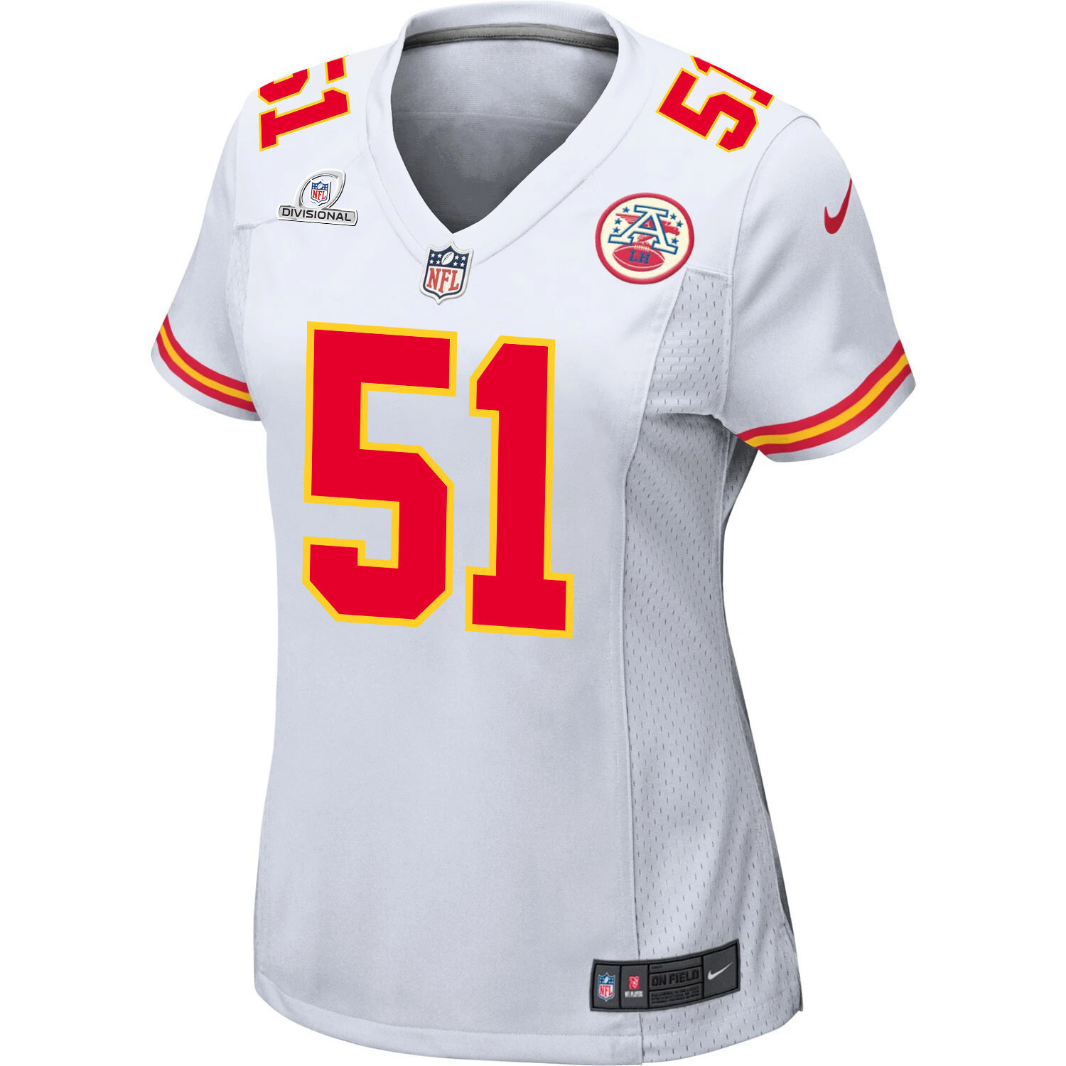 Mike Danna 51 Kansas City Chiefs Super Bowl LVIII Patch Game White NFL Jersey Women's