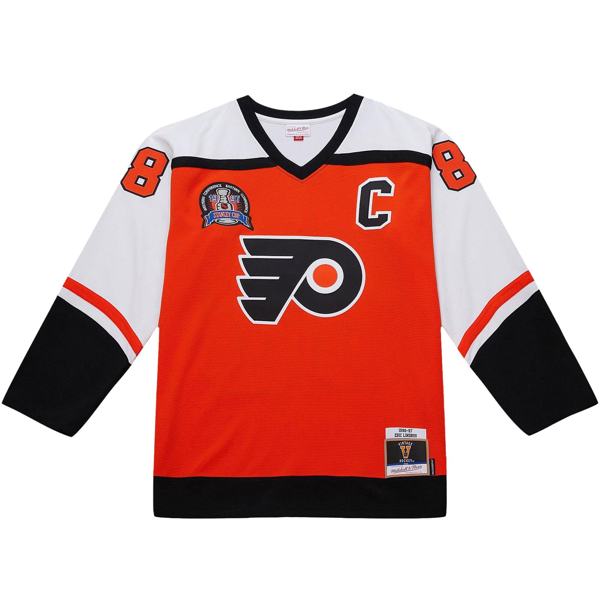 Philadelphia Flyers Eric Lindros Orange 1996-97 Power Play NHL Jersey Men's