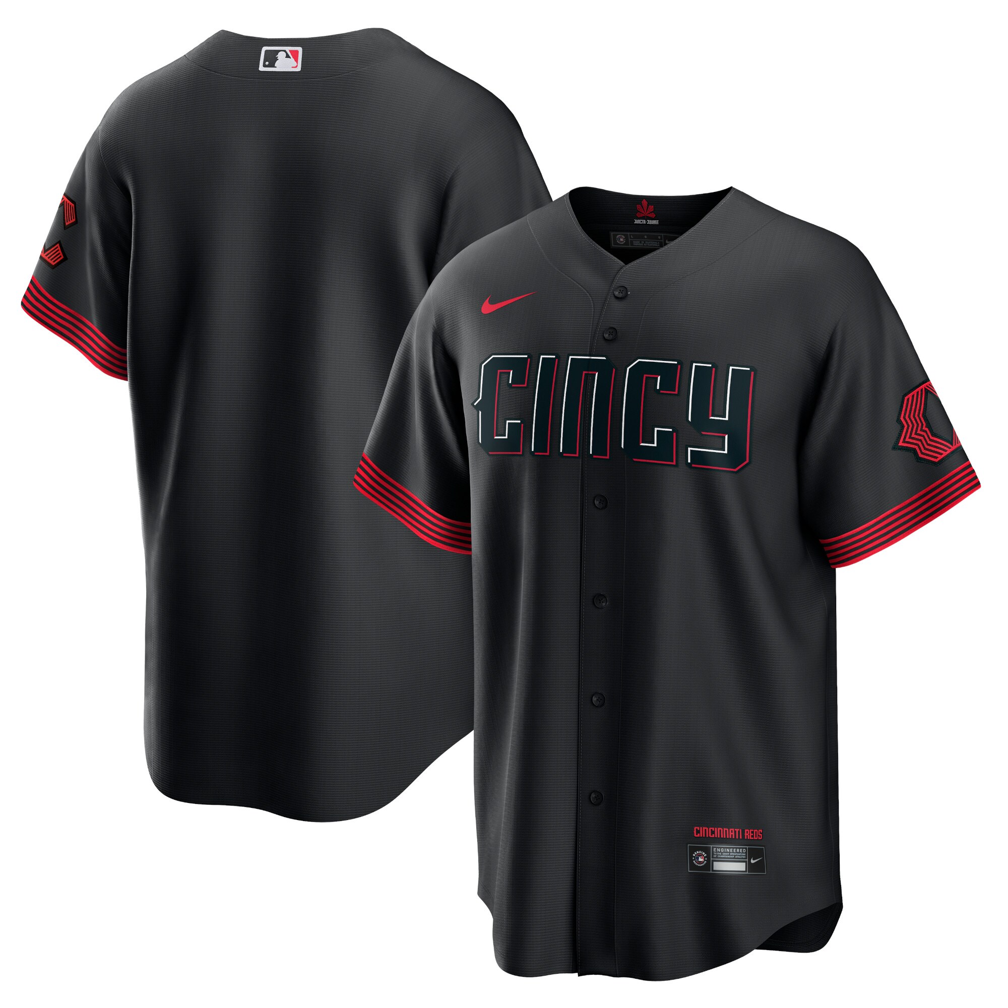 Cincinnati Reds Black City Connect MLB Jersey Men's
