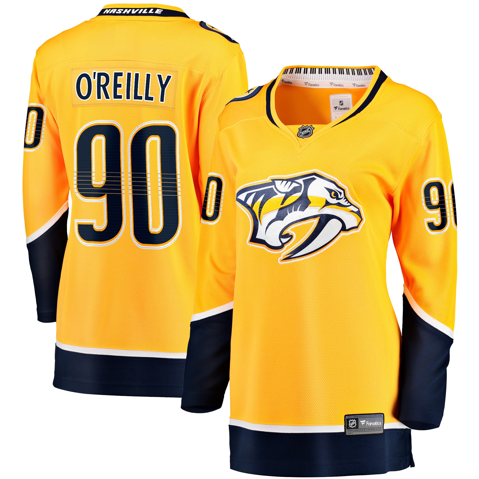 Nashville Predators Ryan O'Reilly Gold Home Premier Breakaway Player NHL Jersey Women's
