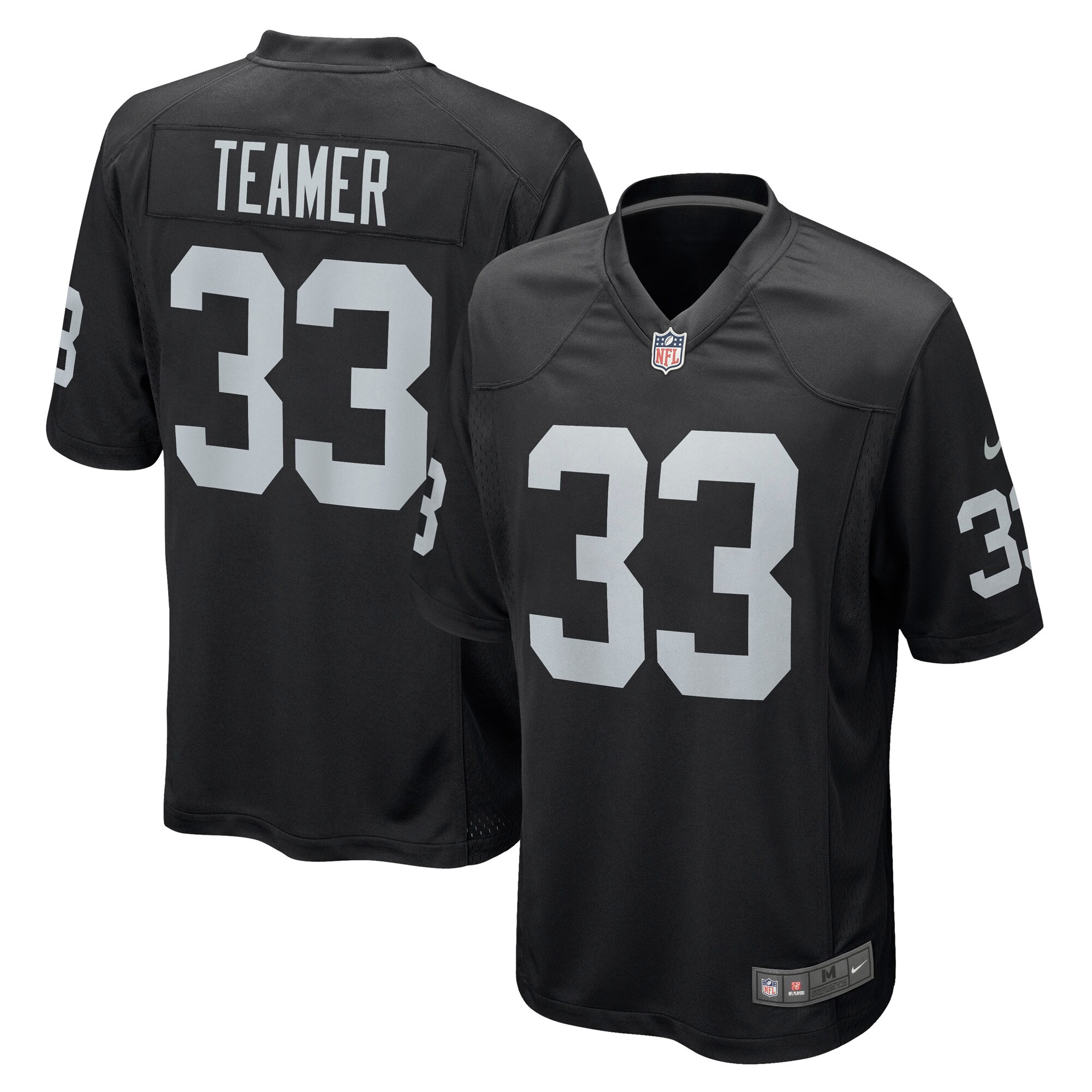 Las Vegas Raiders Roderic Teamer Black Game NFL Jersey Men's