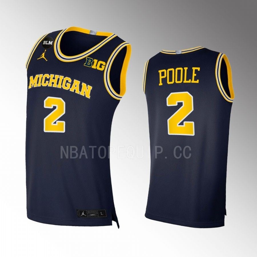 Jordan Poole 2 Michigan Wolverines Navy College Limited NCAA Jersey Men's