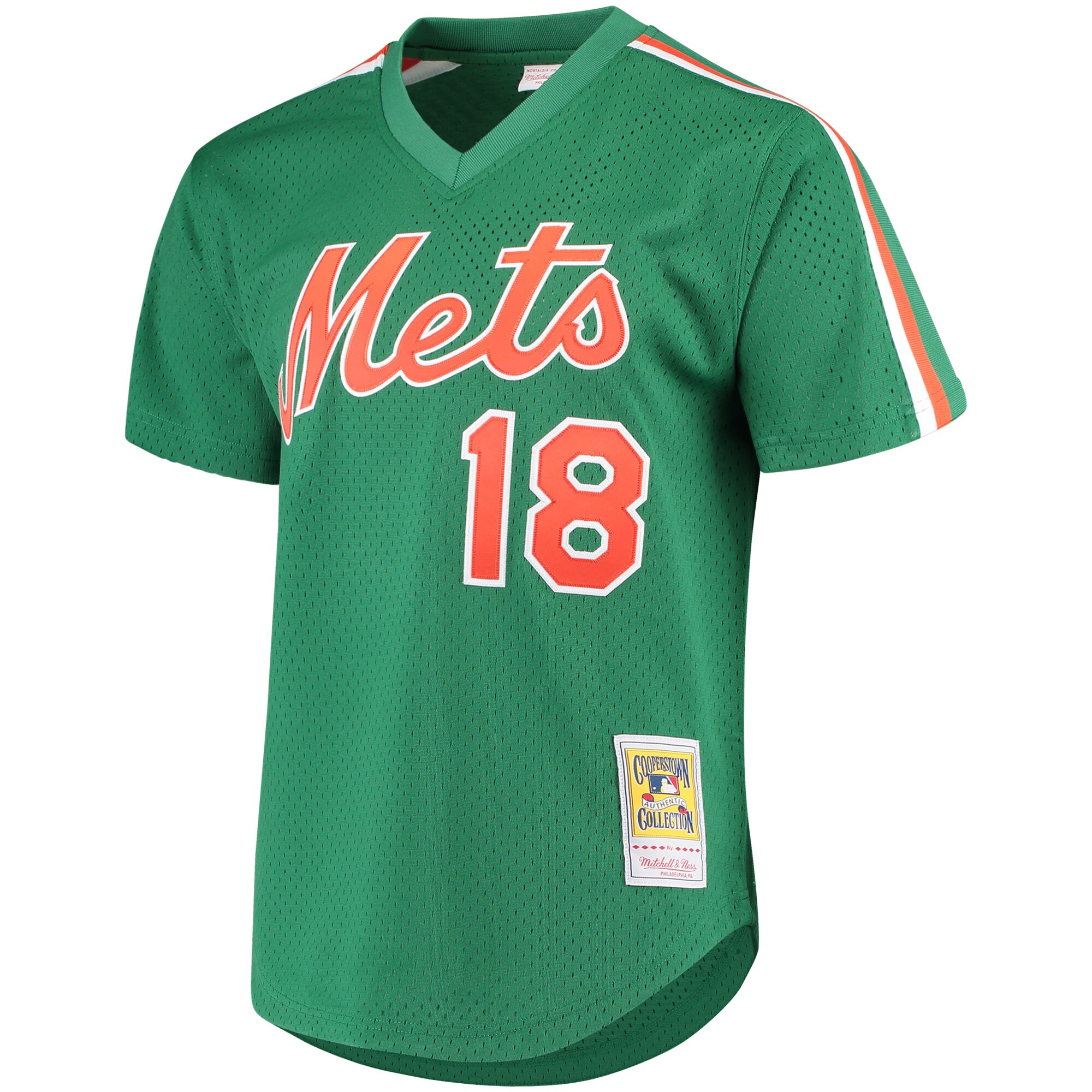 New York Mets Darryl Strawberry Mitchell Ness Green Cooperstown Mesh Batting Practice MLB Jersey Men's